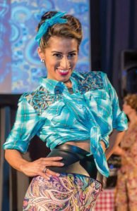 Lorena Compean in paisley and plaid