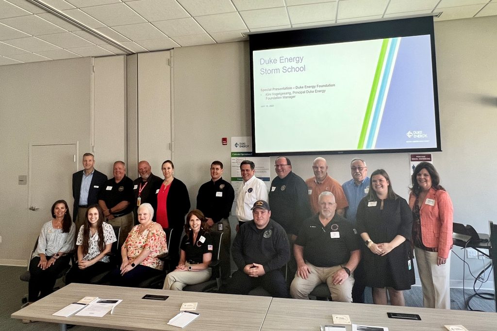 First responders, law enforcement and EMS workers recently participated in the Duke Energy Storm School.