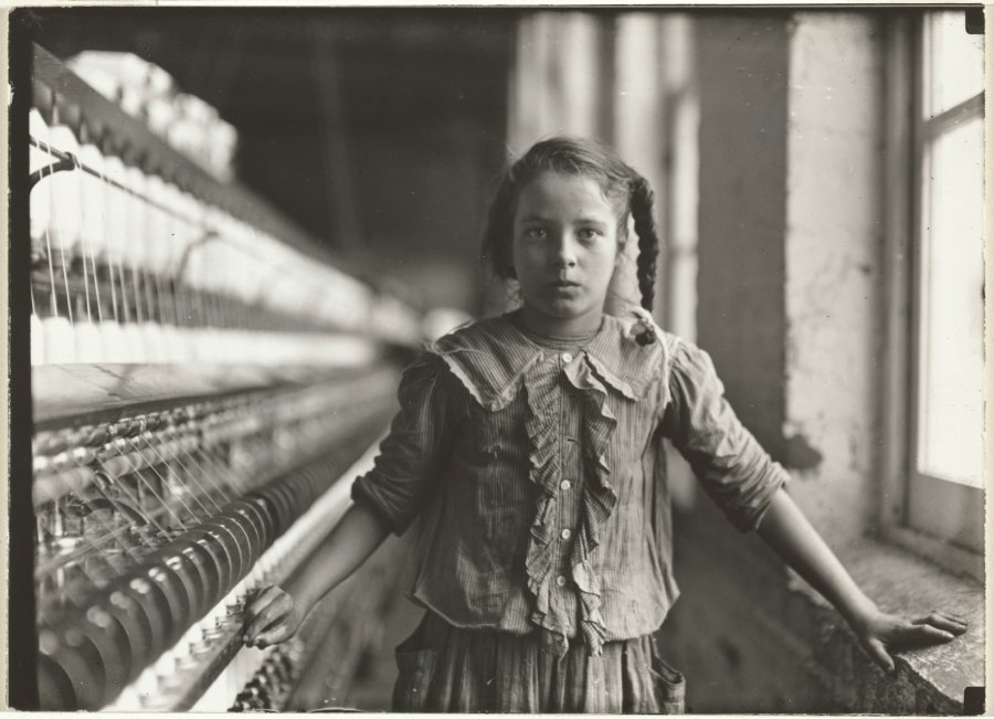 Lewis Wickes Hine (American, 1874–1940), Child Labor—Textile Mill, 1908 negative, posthumous print 1967–68, gelatin silver print. Bank of America Collection