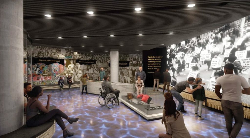 Rendering of “In This Place,” the new, permanent exhibit at the Freedom Center
